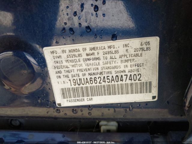 2005 ACURA TL 19UUA66245A047402 Photo 8