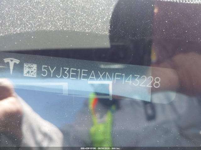 2022 TESLA MODEL 3 5YJ3E1EAXNF143228 Photo 8