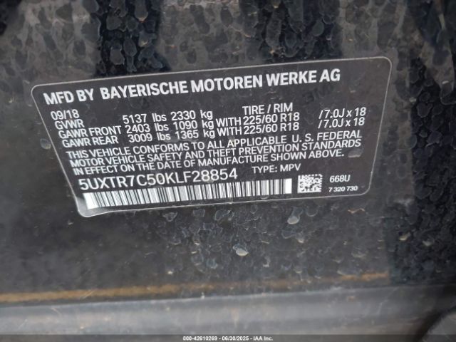 2019 BMW X3 5UXTR7C50KLF28854 Photo 8