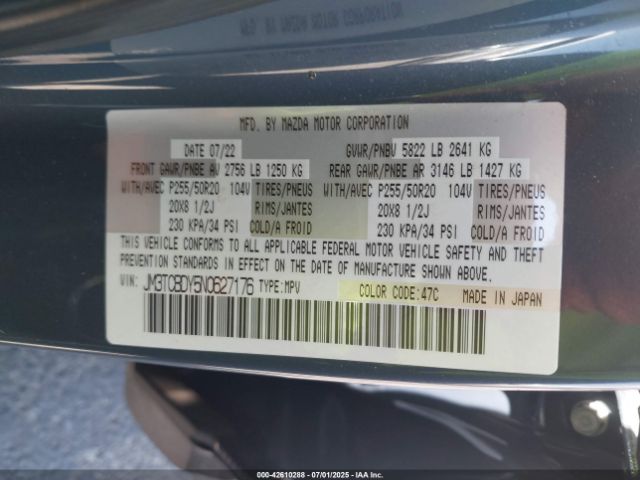 2022 MAZDA CX-9 JM3TCBDY5N0627176 Photo 8