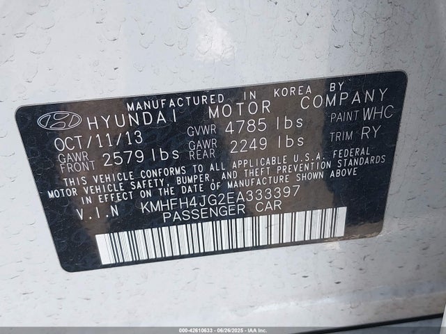 Hyundai gdi lambda -ii 2014 KMHFH4JG2EA333397 Image 9