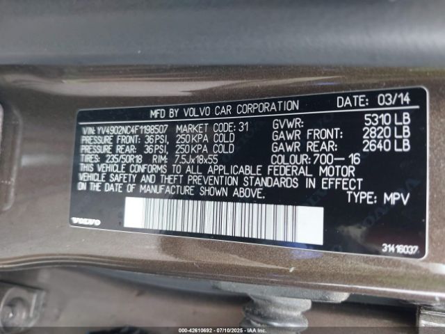2015 VOLVO XC70 YV4902NC4F1198507 Photo 8