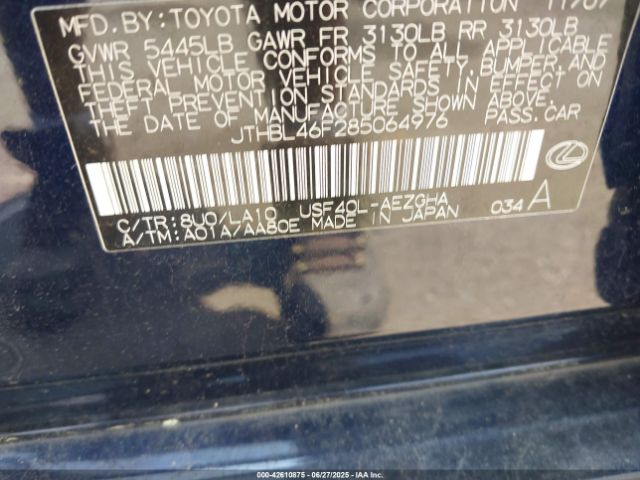 2008 LEXUS LS 460 JTHBL46F285064976 Photo 8