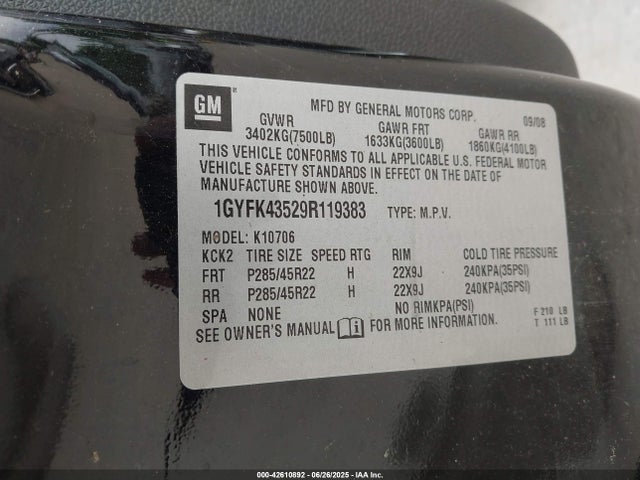2009 CADILLAC ESCALADE HYBRID 1GYFK43529R119383 Photo 8