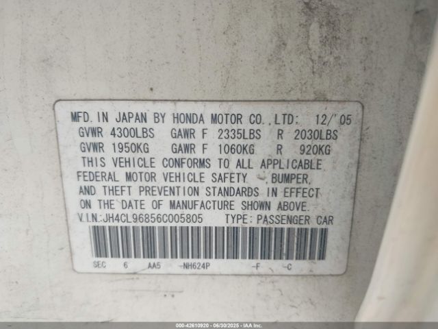 2006 ACURA TSX JH4CL96856C005805 Photo 8