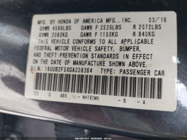 2016 ACURA TLX 19UUB2F5XGA008364 Photo 8