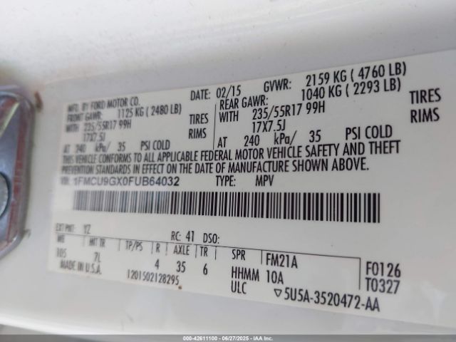 2015 FORD ESCAPE 1FMCU9GX0FUB64032 Photo 8