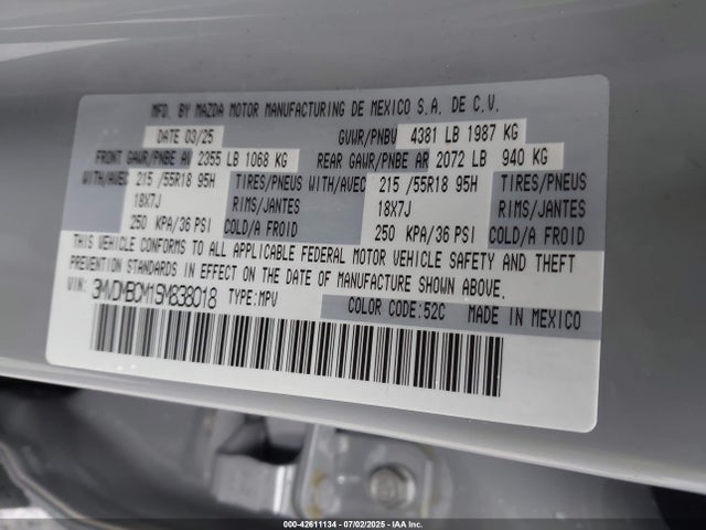 3MVDMBCM1SM838018 Mazda pyukd