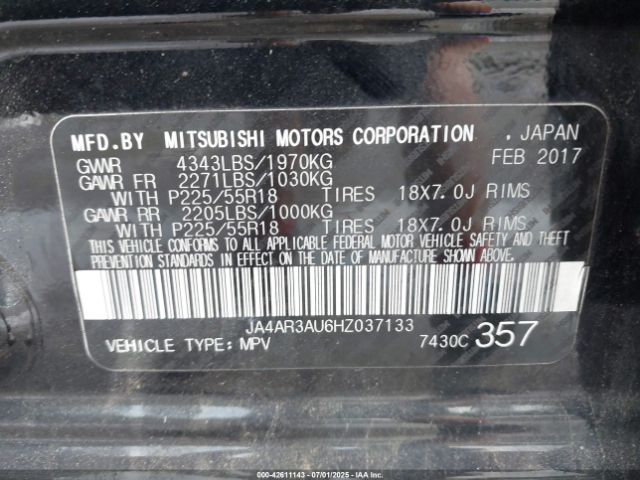 2017 MITSUBISHI OUTLANDER SPORT JA4AR3AU6HZ037133 Photo 8