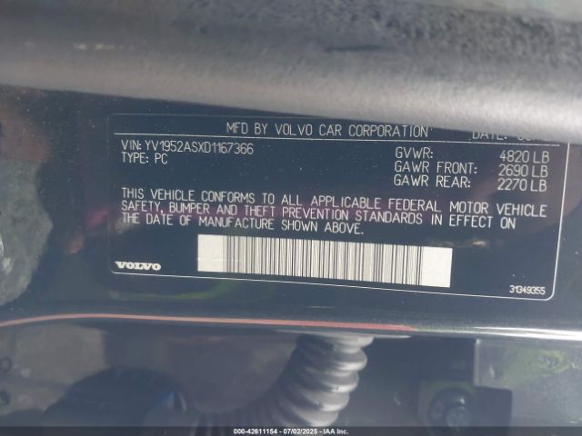 2013 VOLVO S80 YV1952ASXD1167366 Photo 8