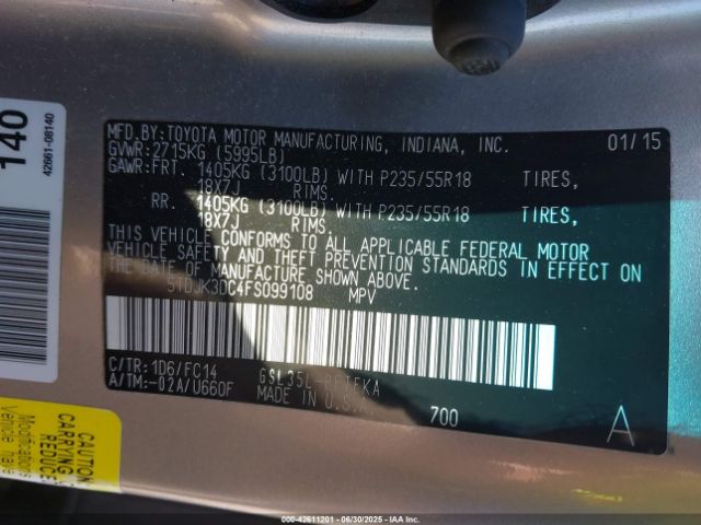 2015 TOYOTA SIENNA 5TDJK3DC4FS099108 Photo 8