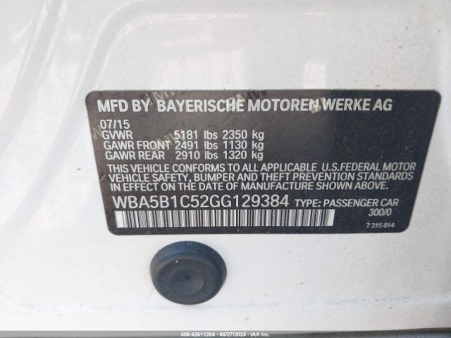 2016 BMW 535I WBA5B1C52GG129384 Photo 8