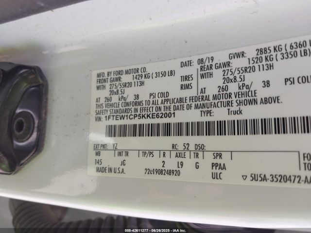 2019 FORD F-150 1FTEW1CP5KKE62001 Photo 8
