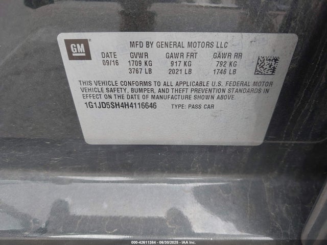 1G1JD5SH4H4116646 Chevrolet luw - mfi, e85 max