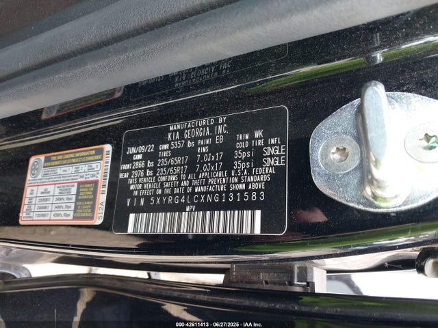 5XYRG4LCXNG131583 KIA gdi theta-iii