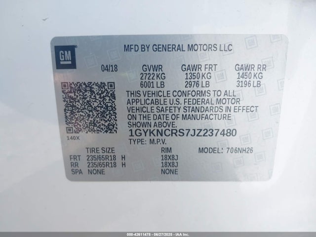2018 CADILLAC XT5 1GYKNCRS7JZ237480 Photo 8