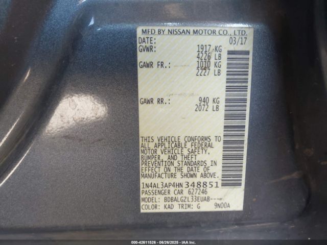 2017 NISSAN ALTIMA 1N4AL3AP4HN348851 Photo 8