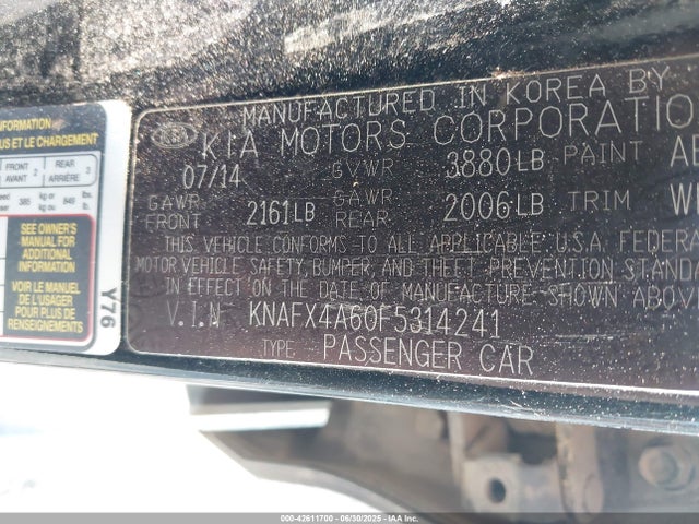 KIA dohc mpi nu 2015 KNAFX4A60F5314241 Image 9