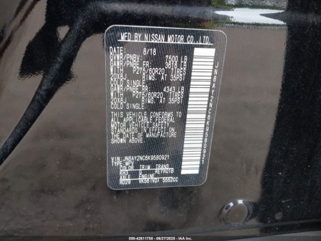 2019 NISSAN ARMADA JN8AY2NC6K9580921 Photo 8