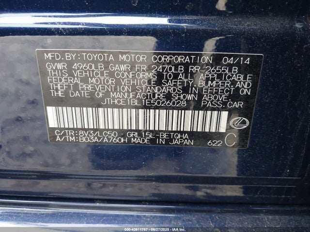 JTHCE1BL1E5026028 Lexus 2gr-fse