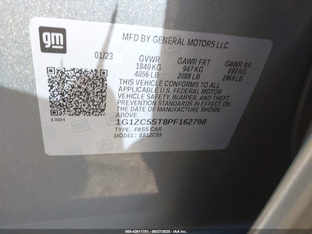 1G1ZC5ST8PF162798 Chevrolet lfv