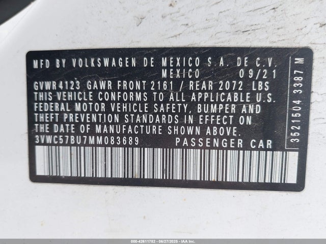 3VWC57BU7MM083689 Volkswagen tsi