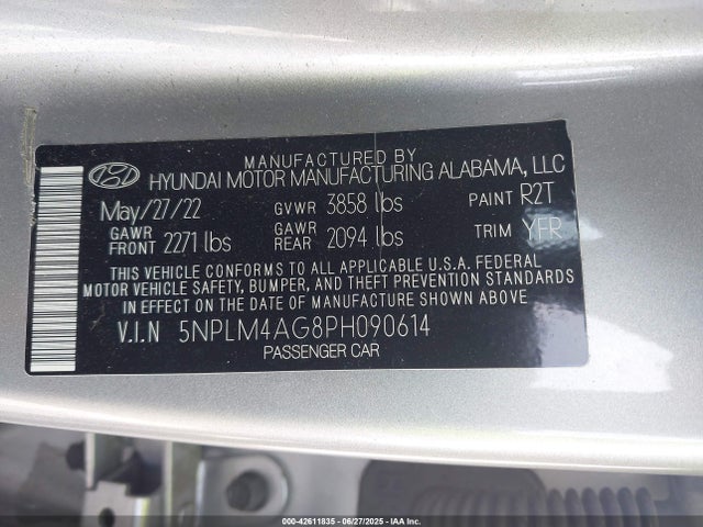 5NPLM4AG8PH090614 Hyundai mpi nu pe