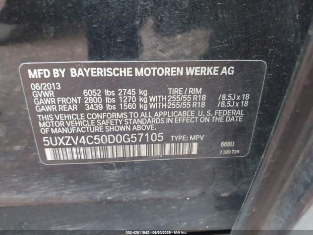 2013 BMW X5 5UXZV4C50D0G57105 Photo 8