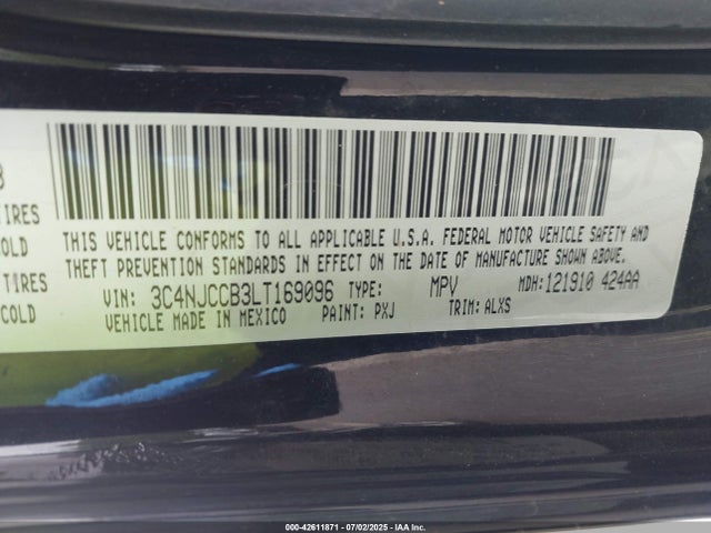 Jeep Compass 2020 3C4NJCCB3LT169096 Image 9