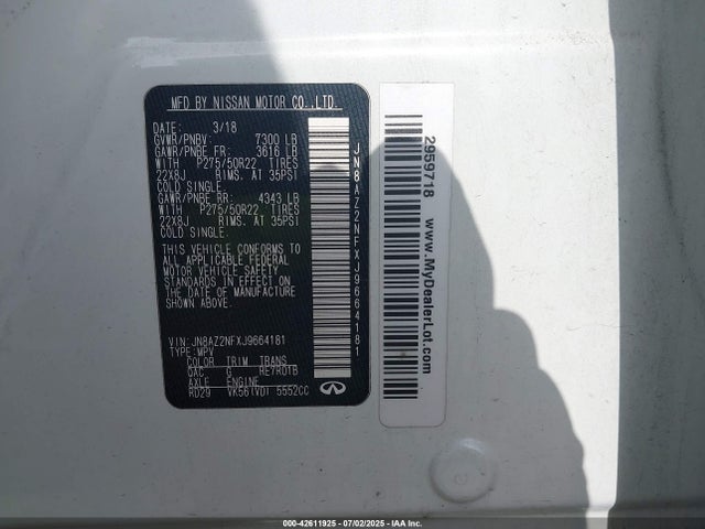 JN8AZ2NFXJ9664181 Infiniti QX80