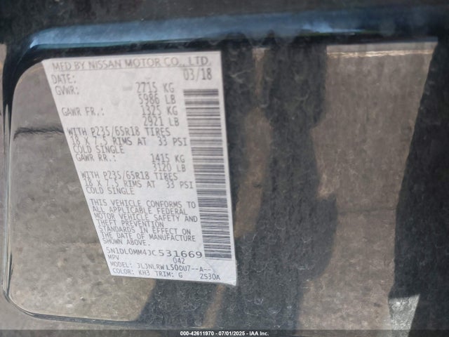 5N1DL0MM4JC531669 Infiniti QX60
