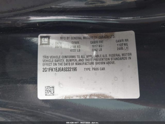 2010 CHEVROLET CAMARO 2G1FK1EJ6A9222196 Photo 8