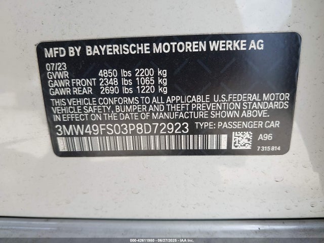 3MW49FS03P8D72923 BMW M340I