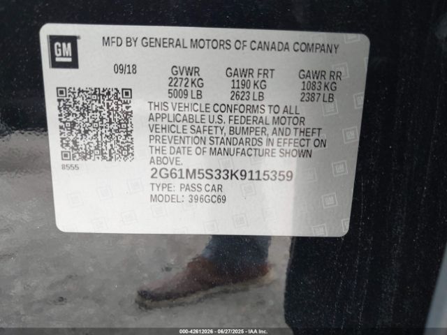2019 CADILLAC XTS 2G61M5S33K9115359 Photo 8