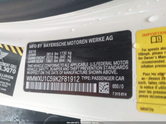 2019 MINI HARDTOP WMWXU1C59K2F81912 Photo 8