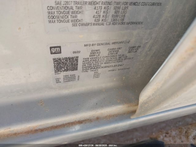 2022 CHEVROLET SILVERADO 1500 1GCPABEK8NZ531242 Photo 8