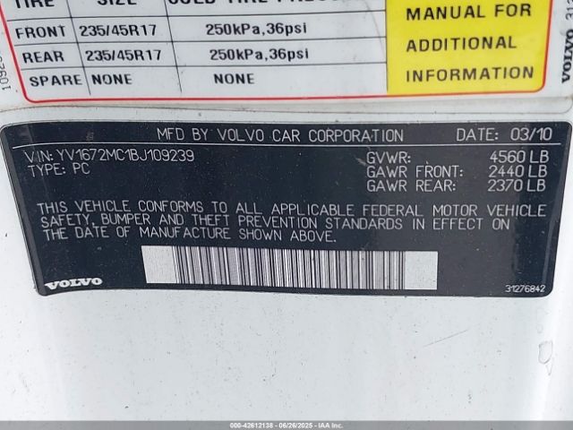 2011 VOLVO C70 YV1672MC1BJ109239 Photo 8