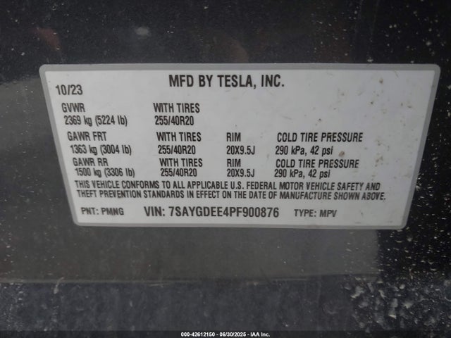 2023 TESLA MODEL Y 7SAYGDEE4PF900876 Photo 8