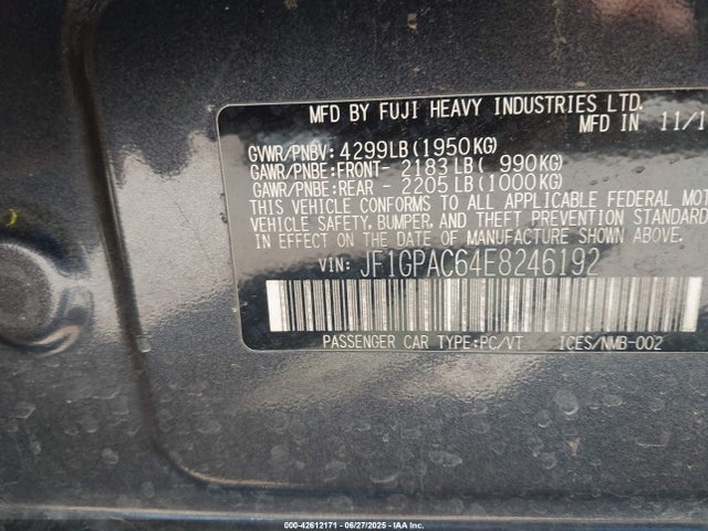 Subaru 2014 2014 JF1GPAC64E8246192 Image 9