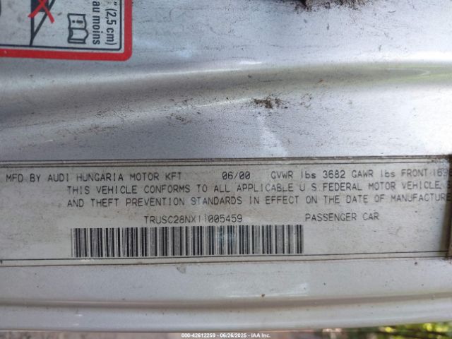 2001 AUDI TT TRUSC28NX11005459 Photo 8