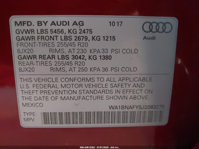 2018 AUDI Q5 WA1BNAFY5J2083275 Photo 8