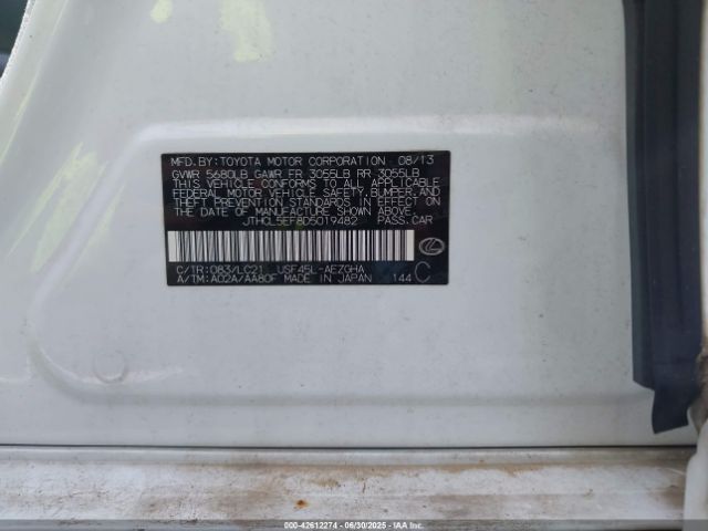 2013 LEXUS LS 460 JTHCL5EF8D5019482 Photo 8