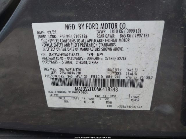 2021 FORD ECOSPORT MAJ3S2FE0MC418543 Photo 8