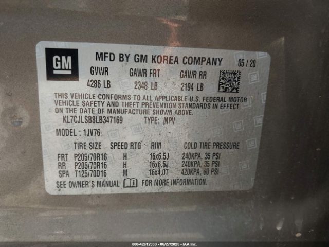 2020 CHEVROLET TRAX KL7CJLSB8LB347169 Photo 8