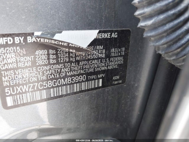 5UXWZ7C58G0M83990 BMW 2016