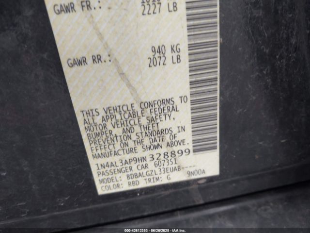 2017 NISSAN ALTIMA 1N4AL3AP9HN328899 Photo 8