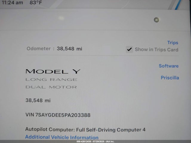 2023 TESLA MODEL Y 7SAYGDEE5PA203388 Photo 6