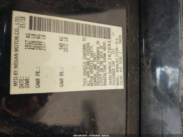 2018 NISSAN ALTIMA 1N4AL3AP6JC267691 Photo 8