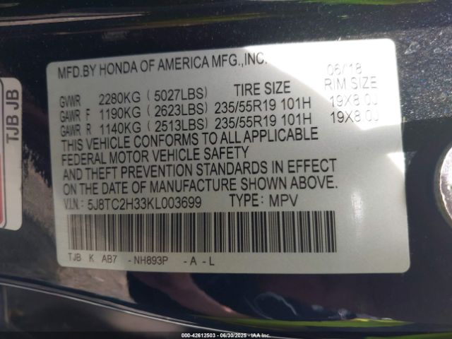 2019 ACURA RDX 5J8TC2H33KL003699 Photo 8