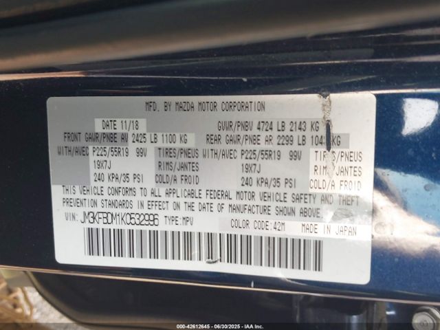 2019 MAZDA CX-5 JM3KFBDM1K0532996 Photo 8